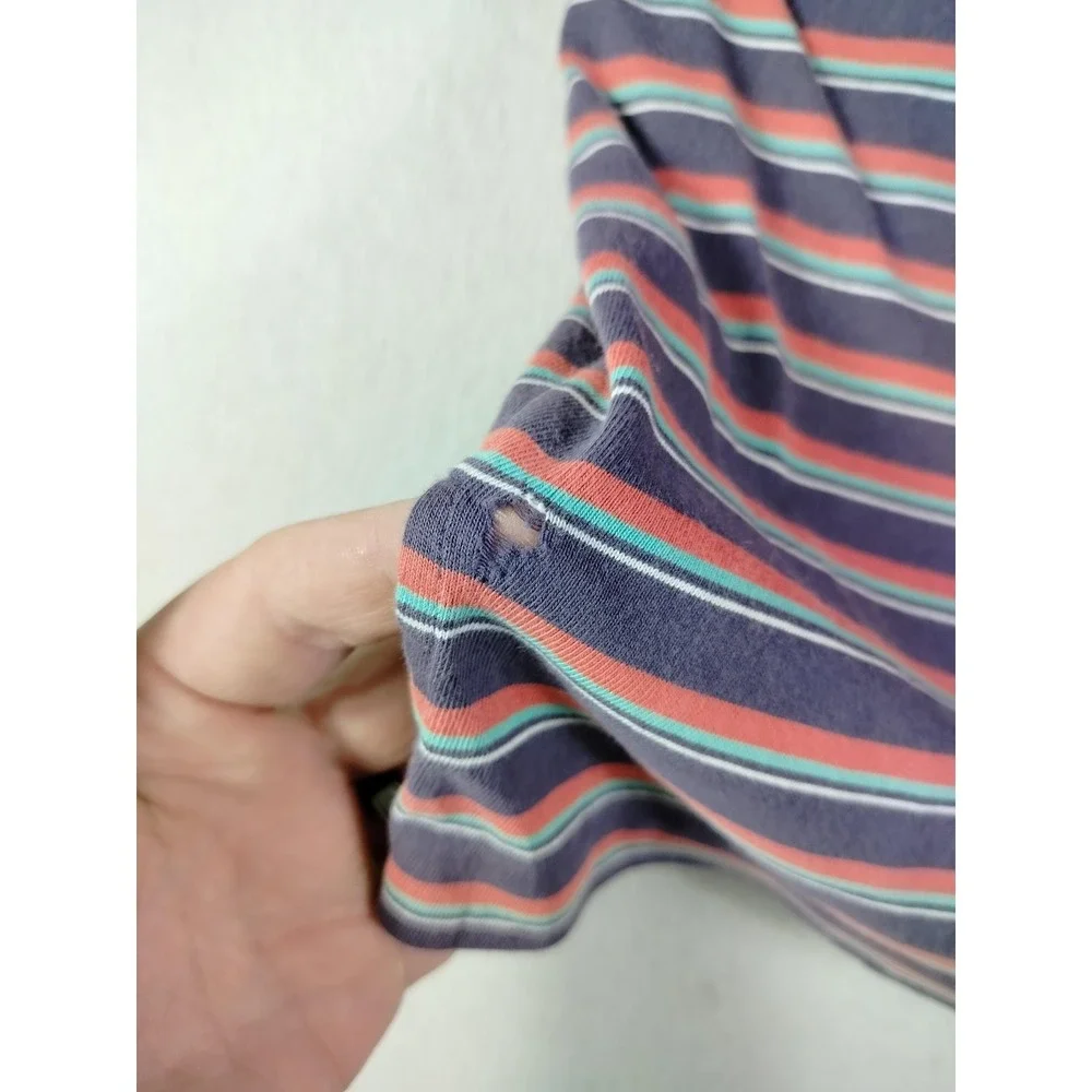 Vintage Polo Jeans Co Ralph Lauren Polo‎ Shirt Mens Large Purple Striped Preppy